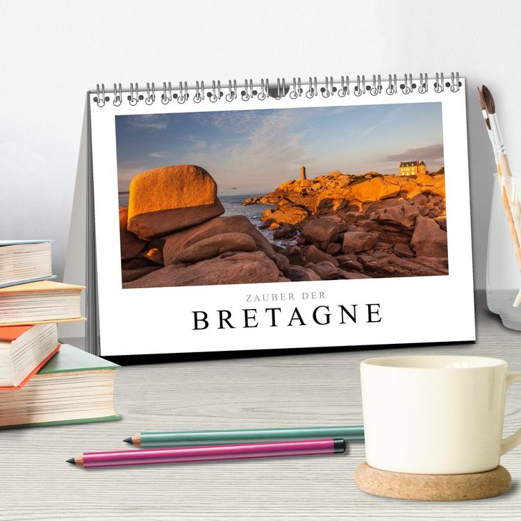 Produktbild: Bretagne - Zauber der C&ocirc;te de Granit Rose (Tischkalender 2026 DIN A5 quer), CALVENDO Monatskalender