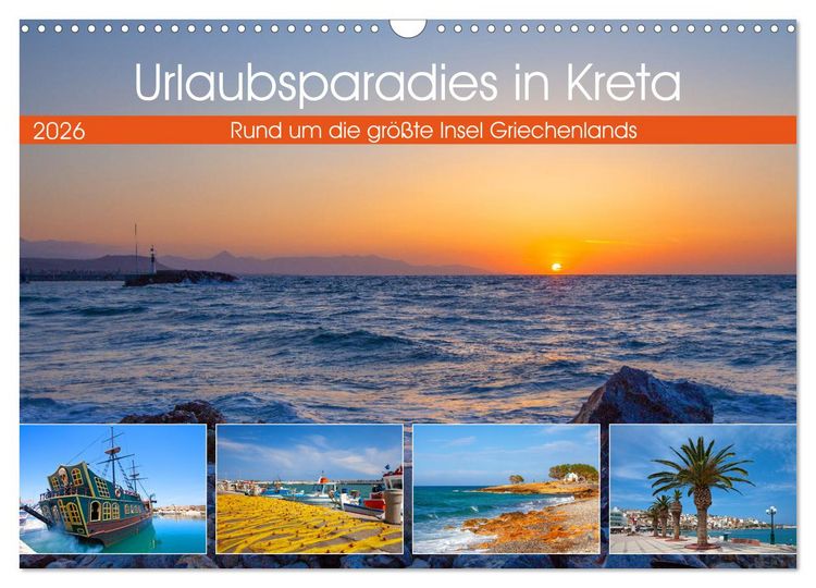 Produktbild: Urlaubsparadies in Kreta (Wandkalender 2026 DIN A3 quer), CALVENDO Monatskalender