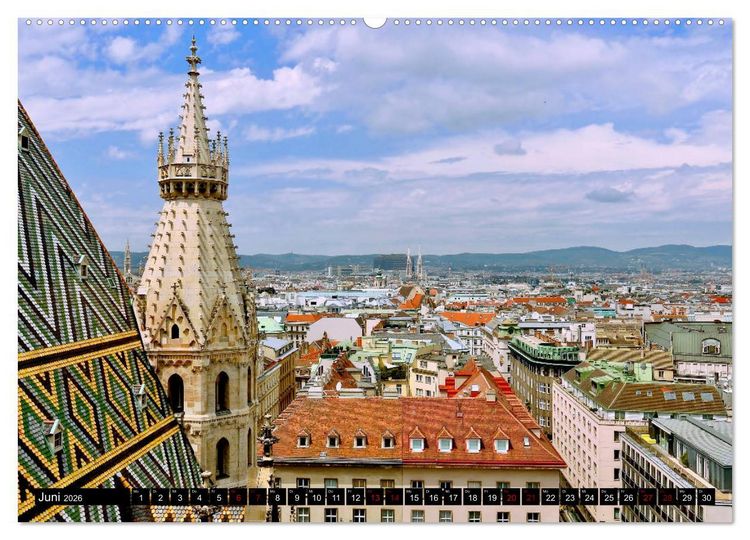 Produktbild: WIEN von oben (Wandkalender 2026 DIN A2 quer), CALVENDO Monatskalender