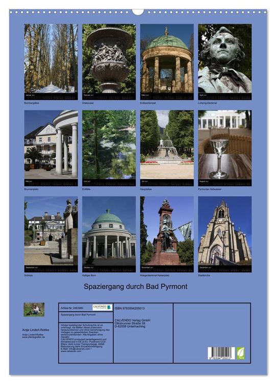 Produktbild: Spaziergang durch Bad Pyrmont (Wandkalender 2027 DIN A2 hoch), CALVENDO Monatskalender