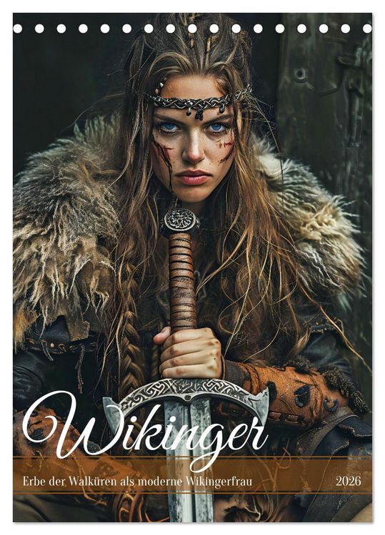 Produktbild: Wikinger - Erbe der Walküren als moderne Wikingerfrau (Tischkalender 2026 DIN A5 hoch), CALVENDO Monatskalender