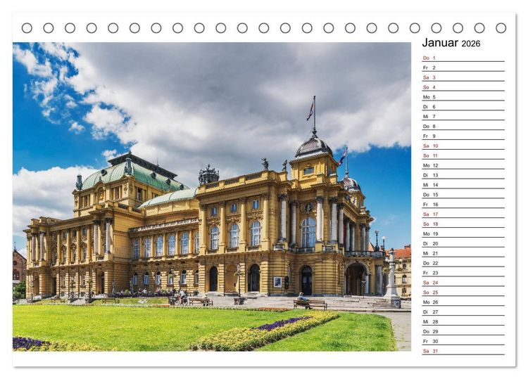 Produktbild: Ein Wochenende in Zagreb (Tischkalender 2026 DIN A5 quer), CALVENDO Monatskalender
