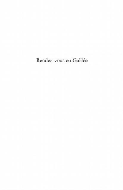 Produktbild: Rendez-vous en Galilee