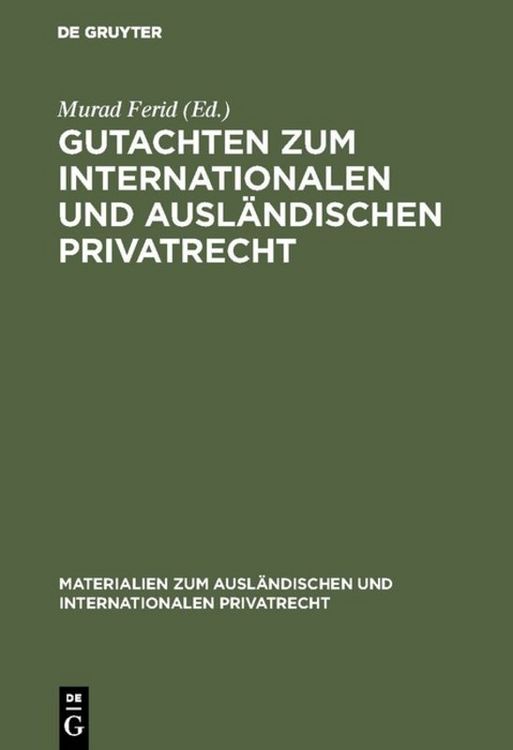 Produktbild: Gutachten zum internationalen und ausl&auml;ndischen Privatrecht