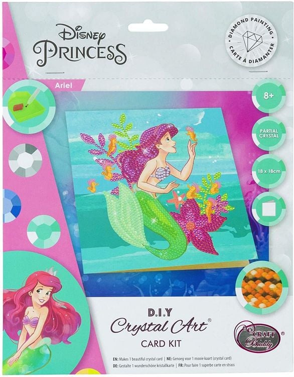 Produktbild: Craft Buddy CCK-DNY803 - Crystal Art, Ariel die Meerjungfrau, 18x18cm