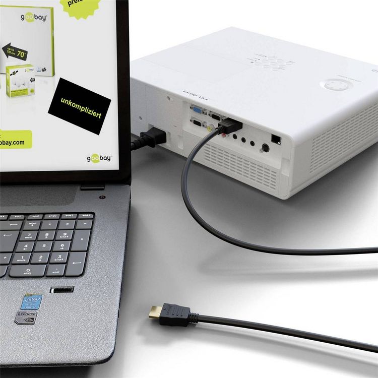 Produktbild: Goobay HDMI Anschlusskabel HDMI-A Stecker, HDMI-A Stecker 1.50 m Schwarz 61158 4K UHD, vergoldet, eARC HDMI-Kabel