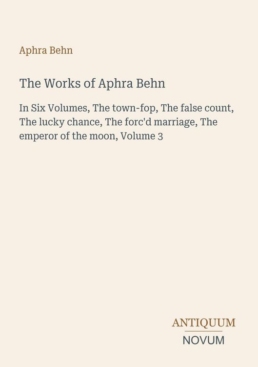 Produktbild: The Works of Aphra Behn