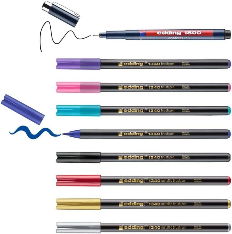Produktbild: edding 1340 brush pen, Happy Lettering 9er Set