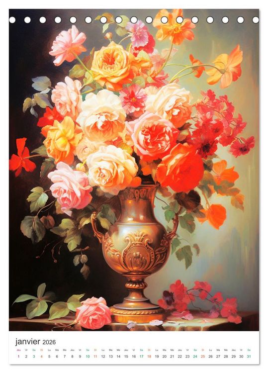 Produktbild: Vases en fleur (Calendrier de bureau 2026 DIN A5 horizontal), CALVENDO calendrier mensuel