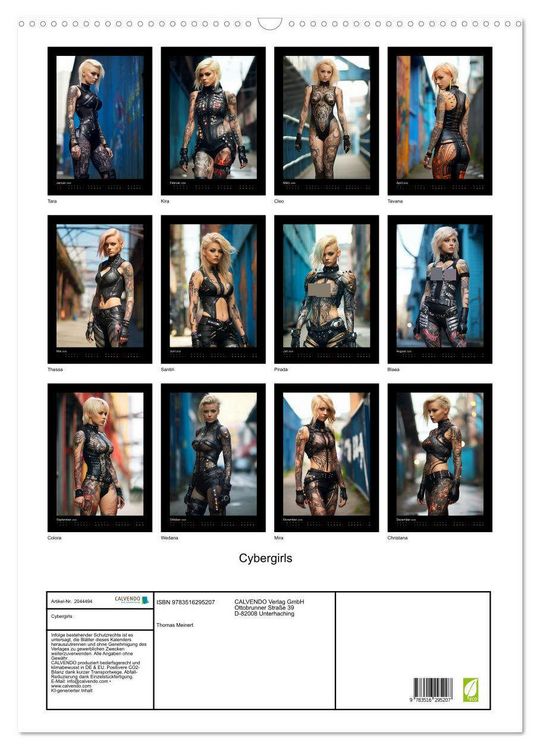 Produktbild: Cybergirls (Wandkalender 2026 DIN A2 hoch), CALVENDO Monatskalender