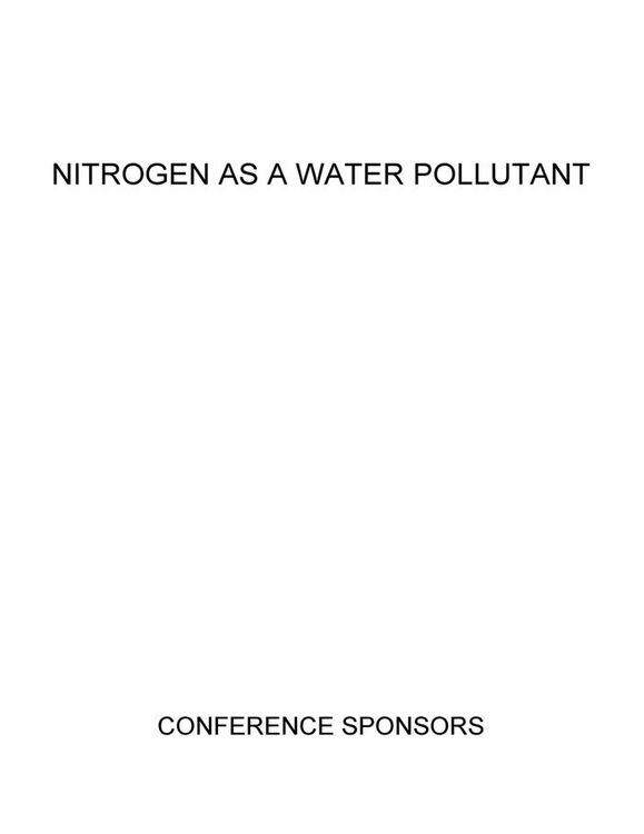 Produktbild: Proceedings of the Conference on Nitrogen as a Water Pollutant