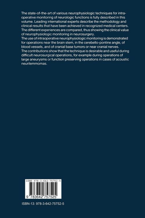 Produktbild: Intraoperative Neurophysiologic Monitoring in Neurosurgery