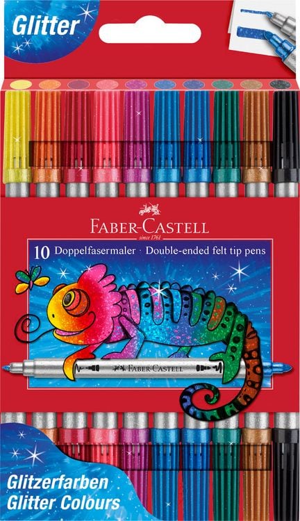 Produktbild: Doppelfasermaler 10er Etui Glitzer