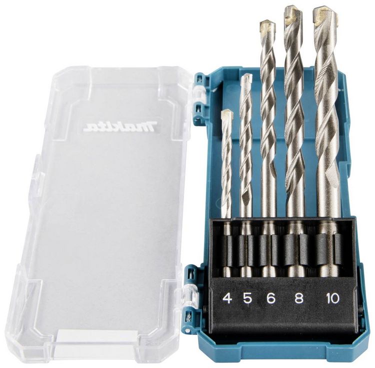 Produktbild: Makita D-72877 Stein-Spiralbohrer-Set 4 mm, 5 mm, 6 mm, 8 mm, 10 mm Zylinderschaft 1 St.