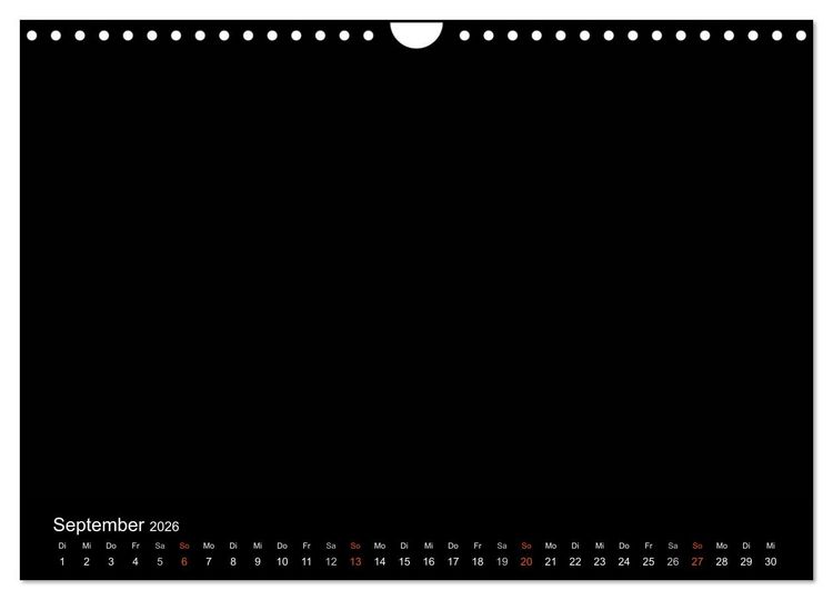 Produktbild: Bastelkalender - Schwarz (Wandkalender 2026 DIN A4 quer), CALVENDO Monatskalender