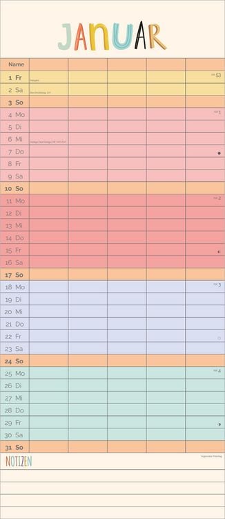Produktbild: Familienplaner Unser buntes Jahr XL 2027
