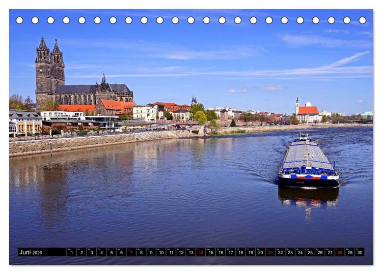Produktbild: Elberadweg von Lutherstadt Wittenberg bis Hitzacker (Tischkalender 2026 DIN A5 quer), CALVENDO Monatskalender