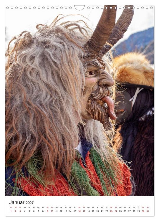 Produktbild: Gesichter, Holzlarven im Fasching von Mittenwald in Oberbayern (Wandkalender 2027 DIN A3 hoch), CALVENDO Monatskalender