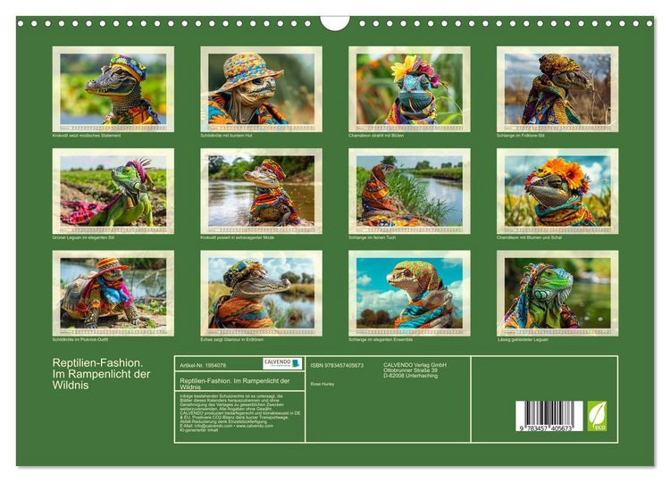 Produktbild: Reptilien-Fashion. Im Rampenlicht der Wildnis (Wandkalender 2026 DIN A3 quer), CALVENDO Monatskalender