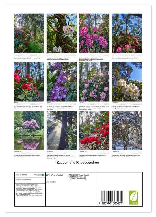Produktbild: Zauberhafte Rhododendren (Wandkalender 2026 DIN A4 hoch), CALVENDO Monatskalender