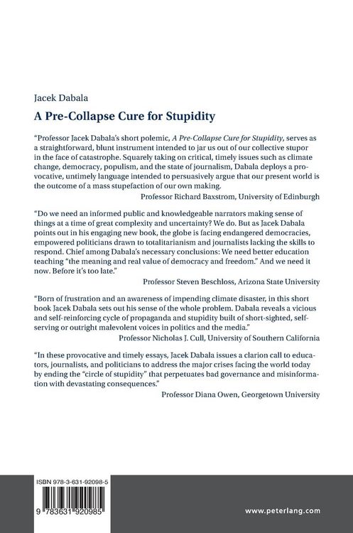 Produktbild: A Pre-Collapse Cure for Stupidity
