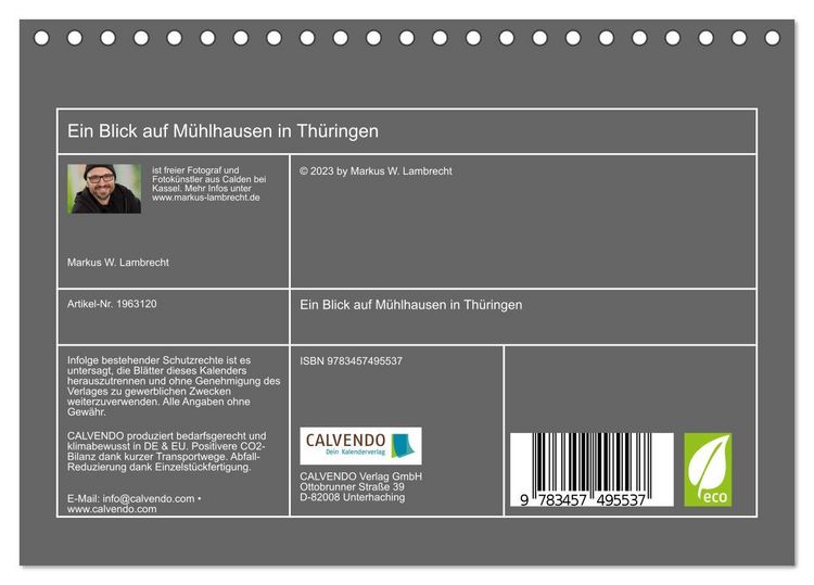 Produktbild: Ein Blick auf M&uuml;hlhausen in Th&uuml;ringen (Tischkalender 2026 DIN A5 quer), CALVENDO Monatskalender