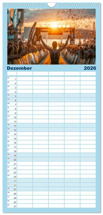 Produktbild: Familienplaner 2026 - Triathlon - Grenzen verschieben mit 5 Spalten (Wandkalender, 21 x 45 cm) CALVENDO