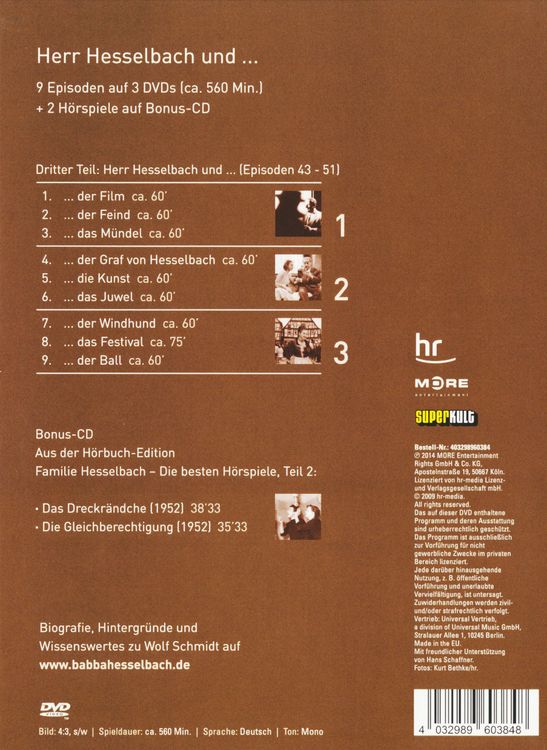 Produktbild: Die Hesselbachs und... - Der dritte Teil der Kultserie [3 DVDs] (+ CD)