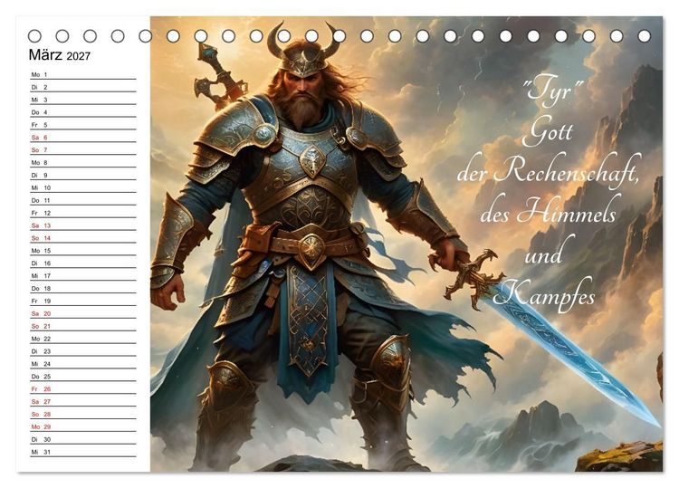 Produktbild: Unsterbliche Mythen des Nordens (Tischkalender 2027 DIN A5 quer), CALVENDO Monatskalender