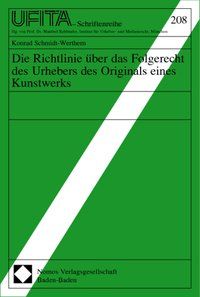 Produktbild: Die Richtlinie &uuml;ber das Folgerecht des Urhebers des Originals eines Kunstwerks