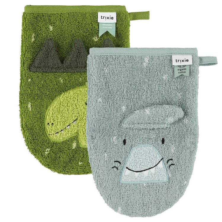Produktbild: Waschhandschuh 2-pack - Mr. Shark - Mr. Dino