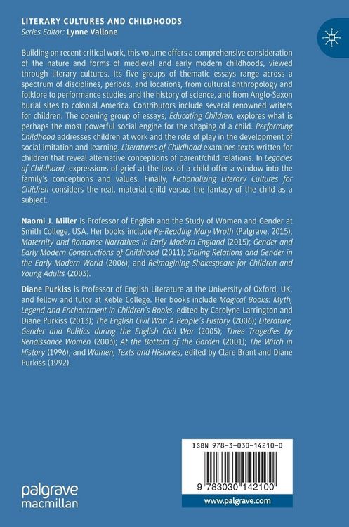 Produktbild: Literary Cultures and Medieval and Early Modern Childhoods
