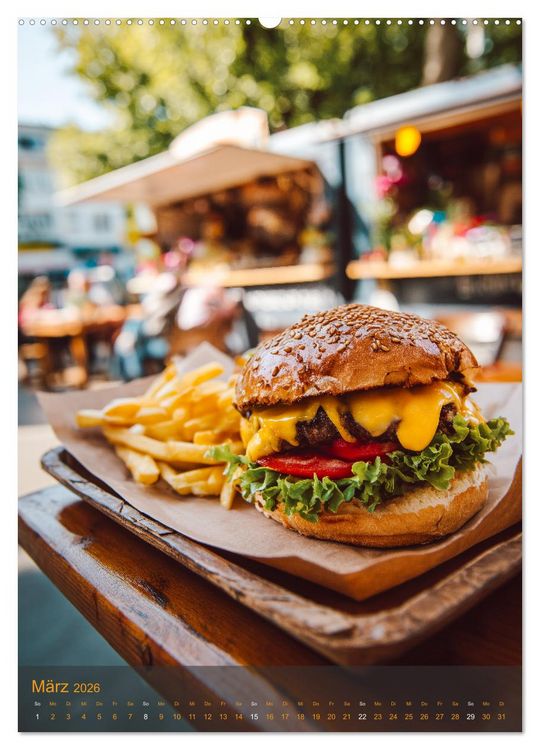 Produktbild: Burger Kalender - Foodporn f&uuml;r echte Burgerfans (hochwertiger Premium Wandkalender 2026 DIN A2 hoch), Kunstdruck in Hochglanz