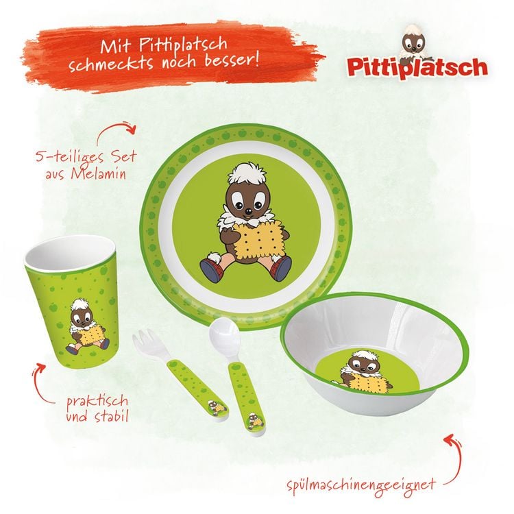 Produktbild: Tr&ouml;tsch Pittiplatsch Kindergeschirr Set 5 telig