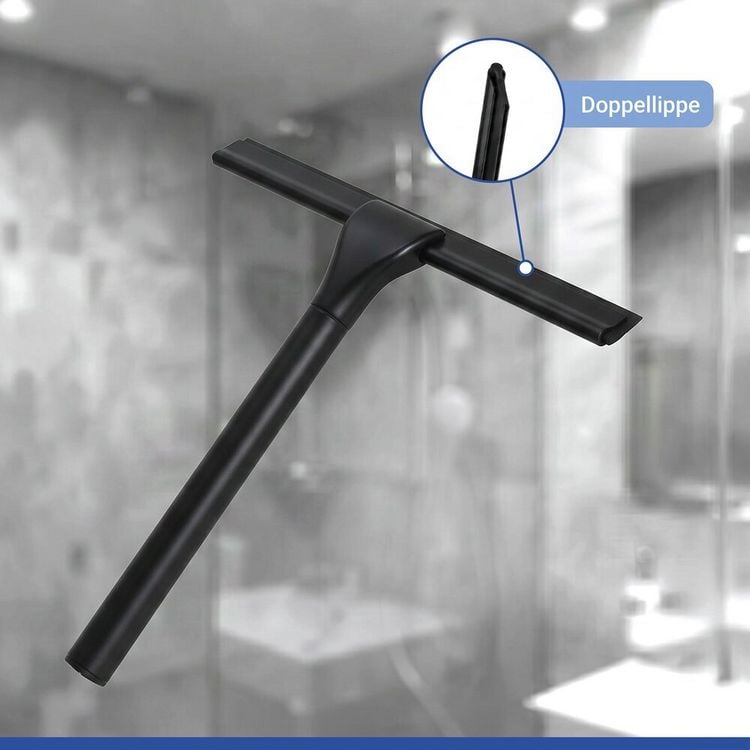 Produktbild: Vacuum-Loc&reg; Duschabzieher Schwarz, aus rostfreiem Edelstahl