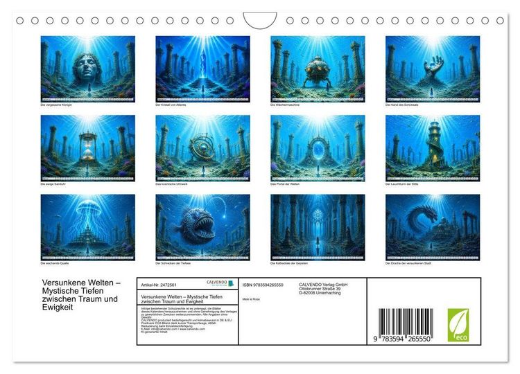 Produktbild: Versunkene Welten &ndash; Mystische Tiefen zwischen Traum und Ewigkeit (Wandkalender 2027 DIN A4 quer), CALVENDO Monatskalender