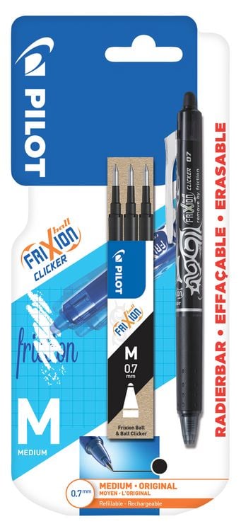 Produktbild: Pilot Frixion Clicker 0,7 + 3er Set Mine schwarz