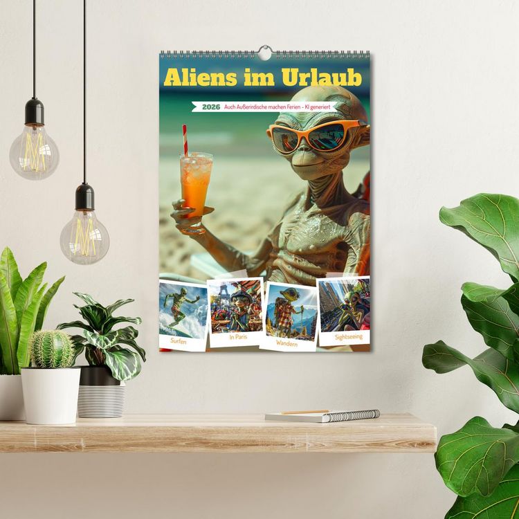 Produktbild: Aliens im Urlaub (Wandkalender 2026 DIN A3 hoch), CALVENDO Monatskalender