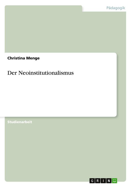 Produktbild: Der Neoinstitutionalismus