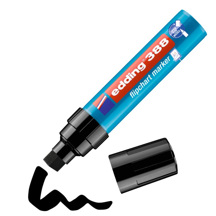 Produktbild: Edding 4-388001 Flipchartmarker 388 Keilspitze 4 - 12mm Schwarz 1St.