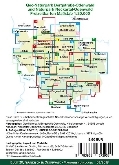 Produktbild: Fr&auml;nkischer Odenwald - Madonnenl&auml;ndchen 1:20.000