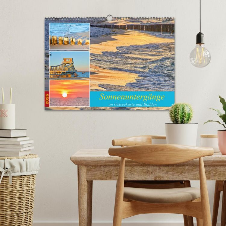 Produktbild: Sonnenunterg&auml;nge an Ostseek&uuml;ste und Bodden (Wandkalender 2026 DIN A3 quer), CALVENDO Monatskalender