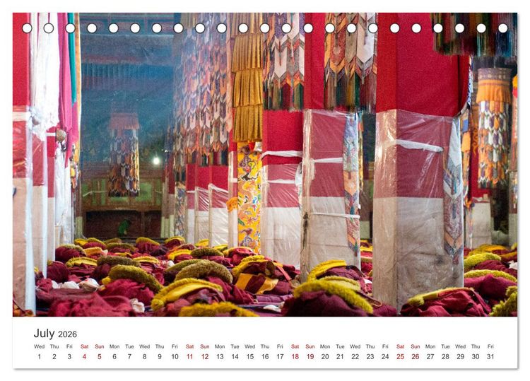 Produktbild: Tibet Monastery and landscapes (Desk Calendar 2026 DIN A5 landscape), CALVENDO 12 Month DeskCalendar