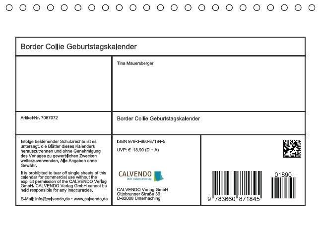 Produktbild: Der Border Collie Geburtstagskalender (Tischkalender immerw&auml;hrend DIN A5 quer)