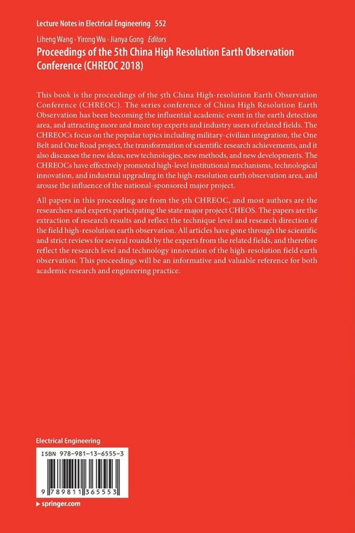 Produktbild: Proceedings of the 5th China High Resolution Earth Observation Conference (CHREOC 2018)