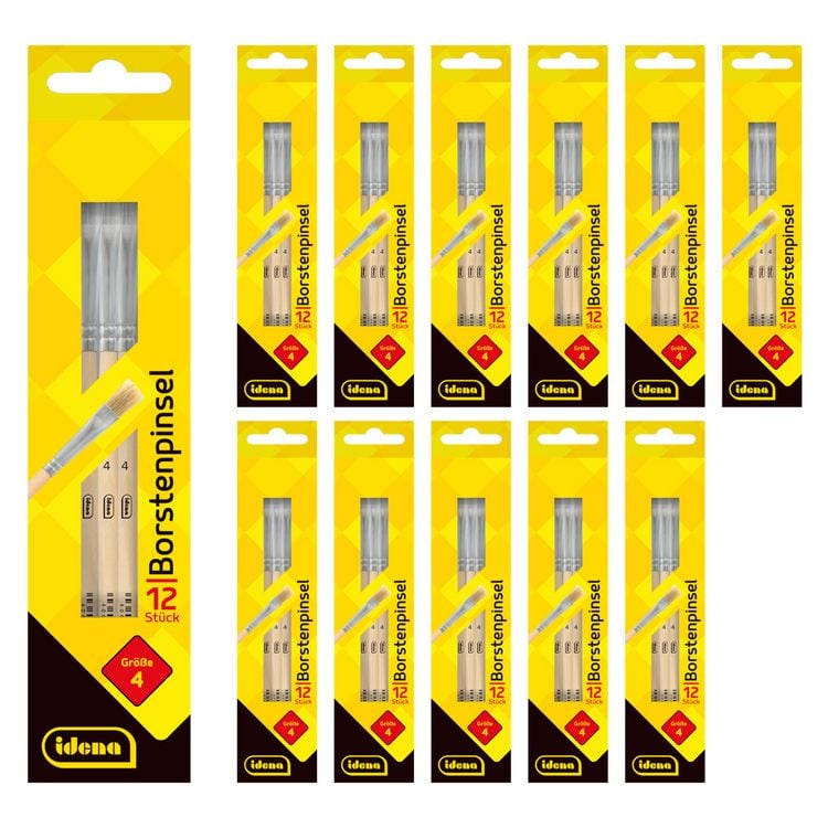 Produktbild: Idena Bundle Borstenpinsel Gr&ouml;&szlig;e 4, 12er Pack