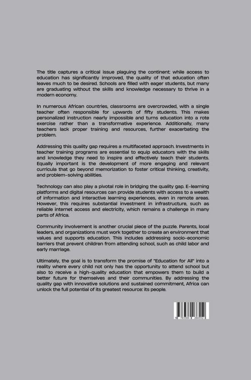 Produktbild: Education for All, Learning for None: Addressing Africa's Quality Gap