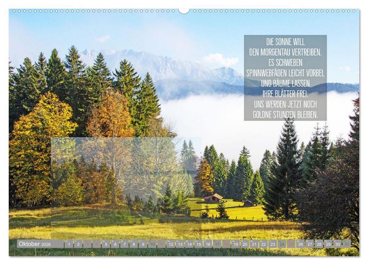Produktbild: Stimmungsreigen Gef&uuml;hlvolle Texte und Bilder (Wandkalender 2026 DIN A2 quer), CALVENDO Monatskalender