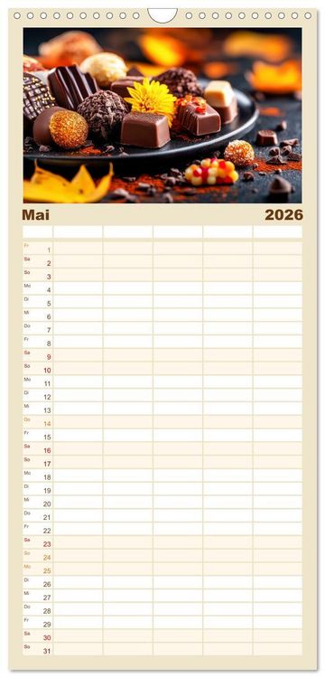 Produktbild: Familienplaner 2026 - Sch&auml;tze der Confiserie Kunst mit 5 Spalten (Wandkalender, 21 x 45 cm) CALVENDO