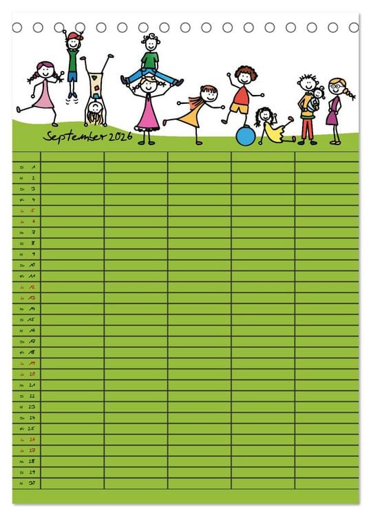 Produktbild: Fr&ouml;hlicher Familienplaner (Tischkalender 2026 DIN A5 hoch), CALVENDO Monatskalender